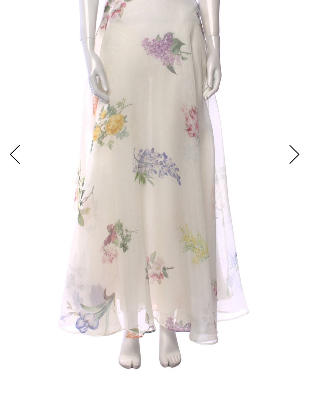 Zimmermann Cream Floral Maxi Skirt